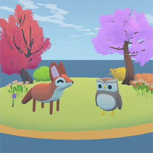 A fox and an owl in the cozy world of Cozy Up!